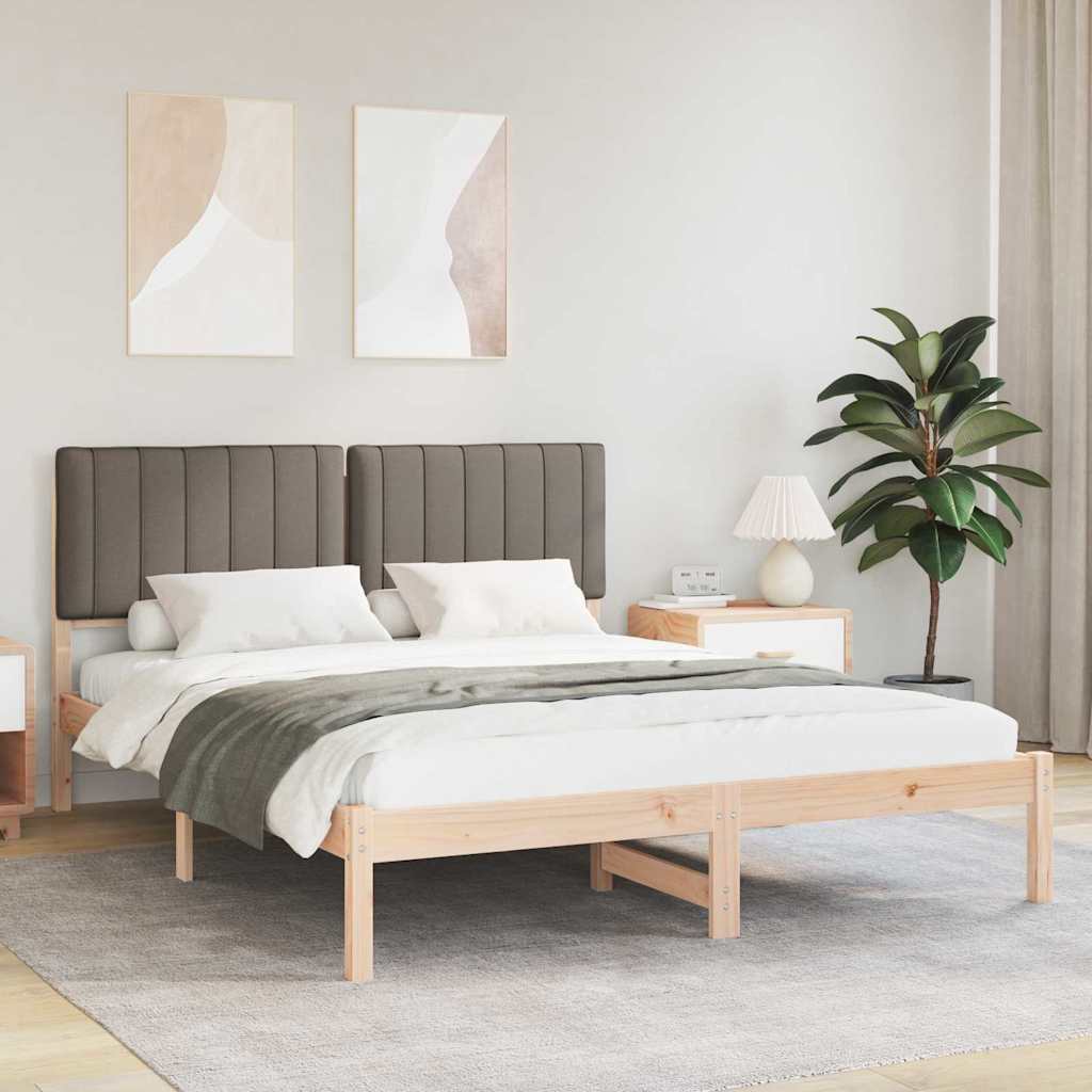 Krevetni okvir s tapiciranim uzglavljem Sivo-smeđa 150 x 200 cm