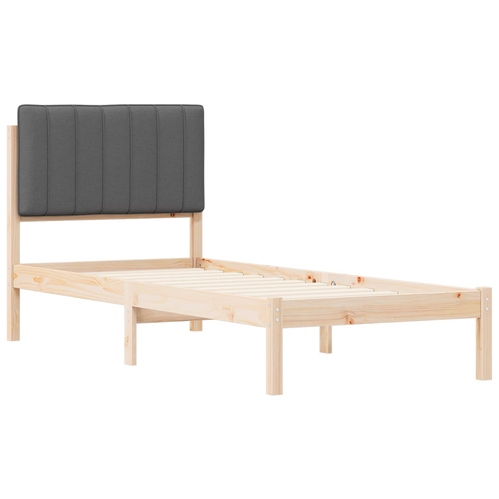 Krevetni okvir s tapiciranim uzglavljem Tamno siva 80 x 200 cm