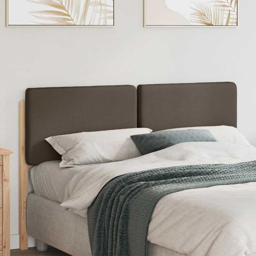 Tapecirani uzglavlje Smeđa i taupe 135 cm Čvrsto borovo drvo