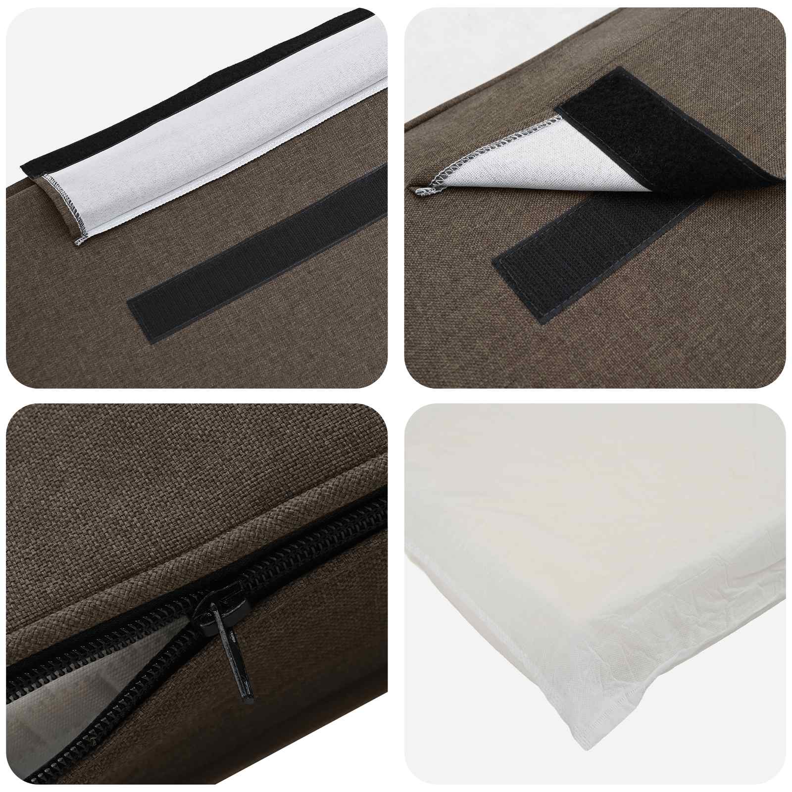 Tapecirani uzglavlje Smeđa i taupe 140 cm Čvrsto borovo drvo