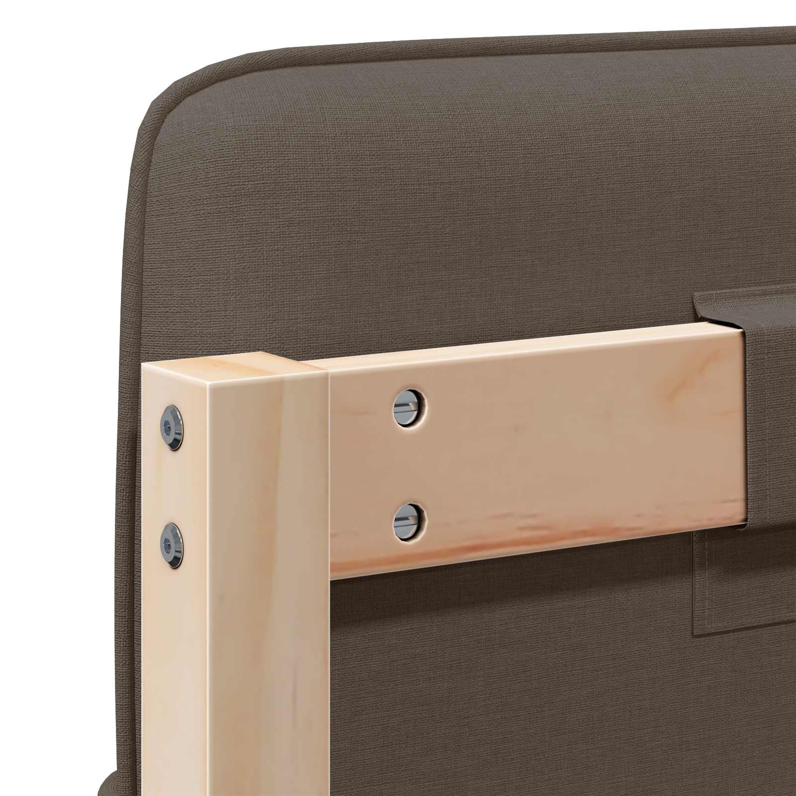 Tapecirani uzglavlje Smeđa i taupe 140 cm Čvrsto borovo drvo