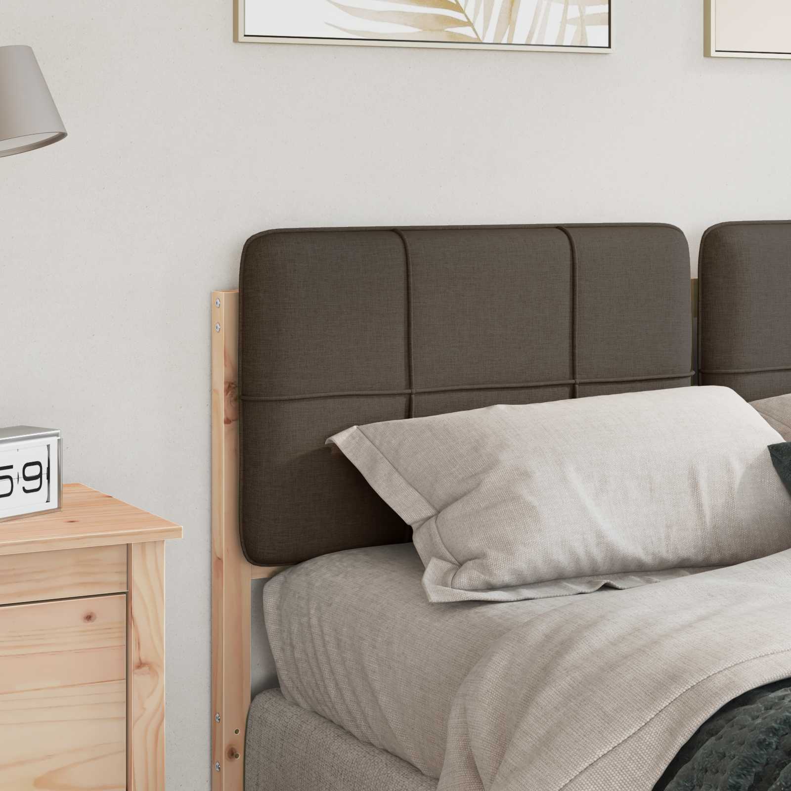 Tapecirani uzglavlje Smeđa i taupe 140 cm Čvrsto borovo drvo