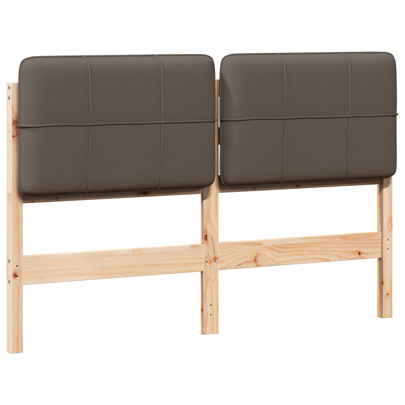 Tapecirani uzglavlje Smeđa i taupe 140 cm Čvrsto borovo drvo