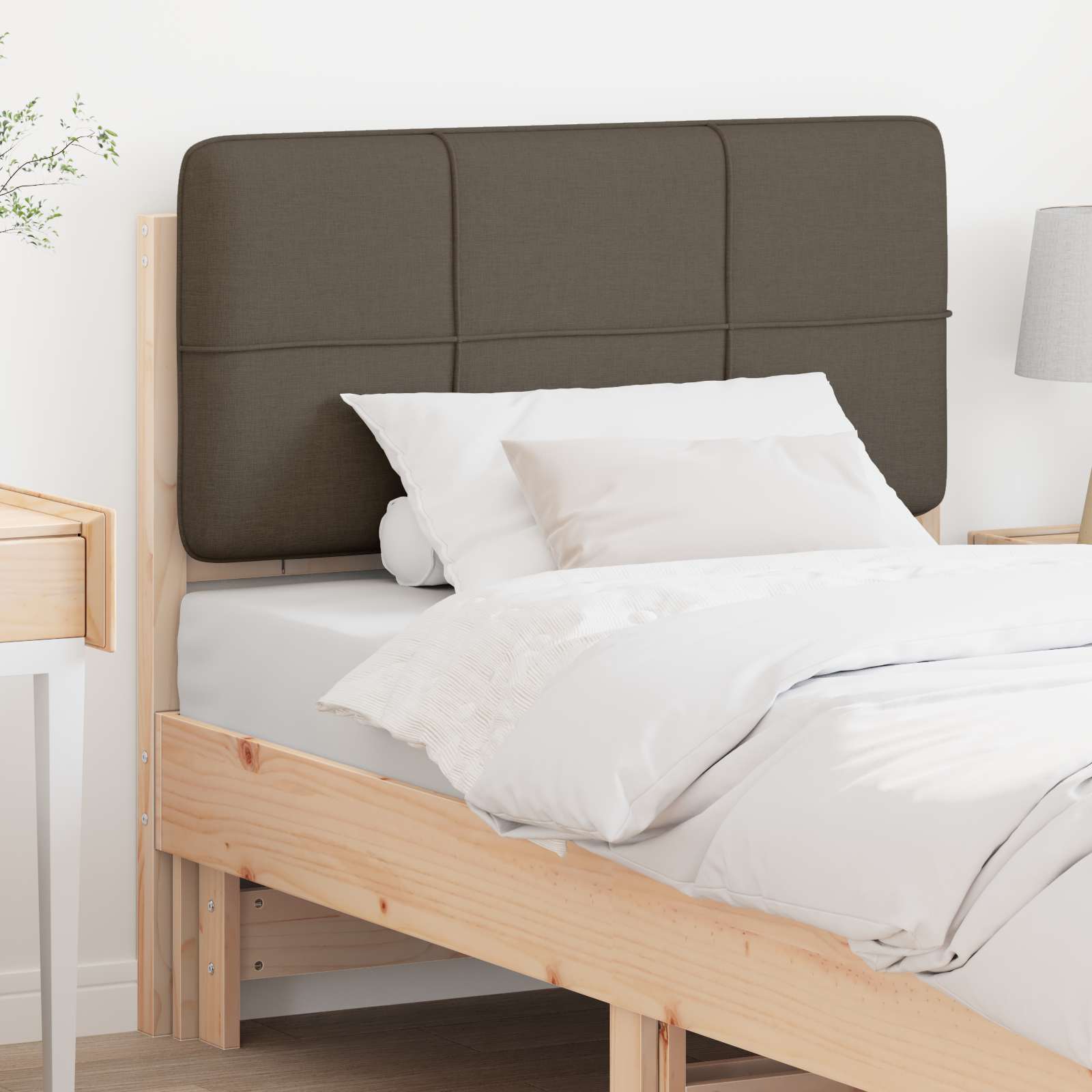 Tapecirani uzglavlje Smeđa i taupe 75 cm Čvrsto borovo drvo