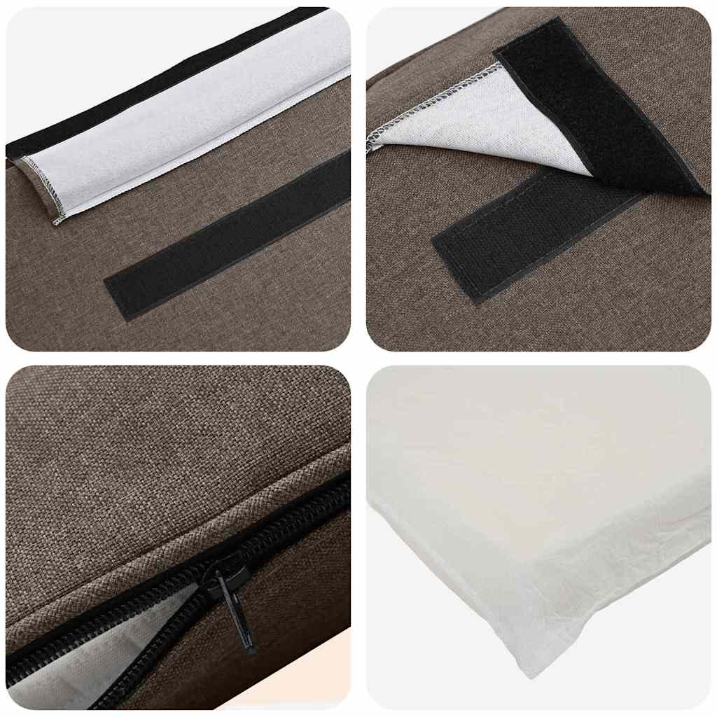 Tapecirani uzglavlje Smeđa i taupe 140 cm Čvrsto borovo drvo