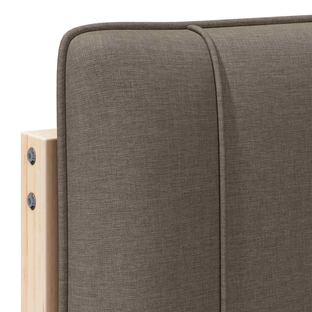 Tapecirani uzglavlje Smeđa i taupe 140 cm Čvrsto borovo drvo
