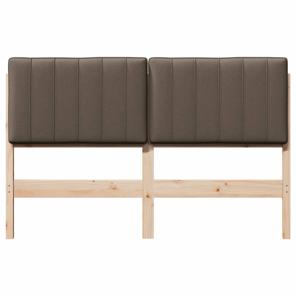 Tapecirani uzglavlje Smeđa i taupe 135 cm Čvrsto borovo drvo