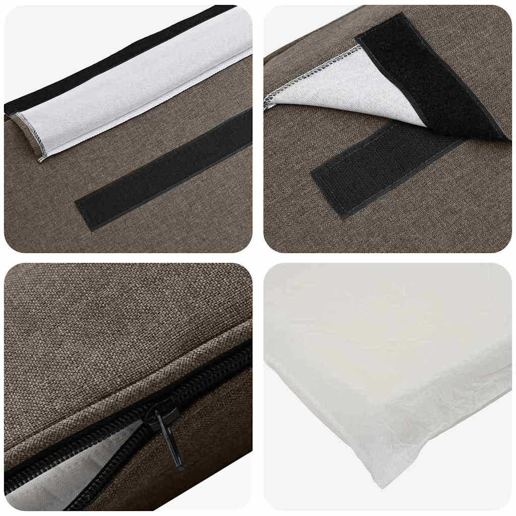 Tapecirani uzglavlje Smeđa i taupe 75 cm Čvrsto borovo drvo