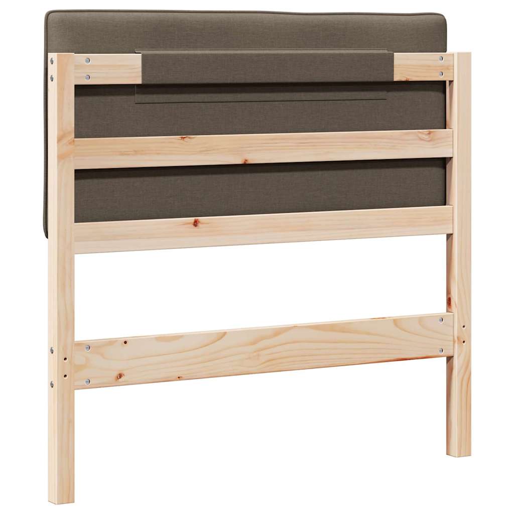 Tapecirani uzglavlje Smeđa i taupe 75 cm Čvrsto borovo drvo