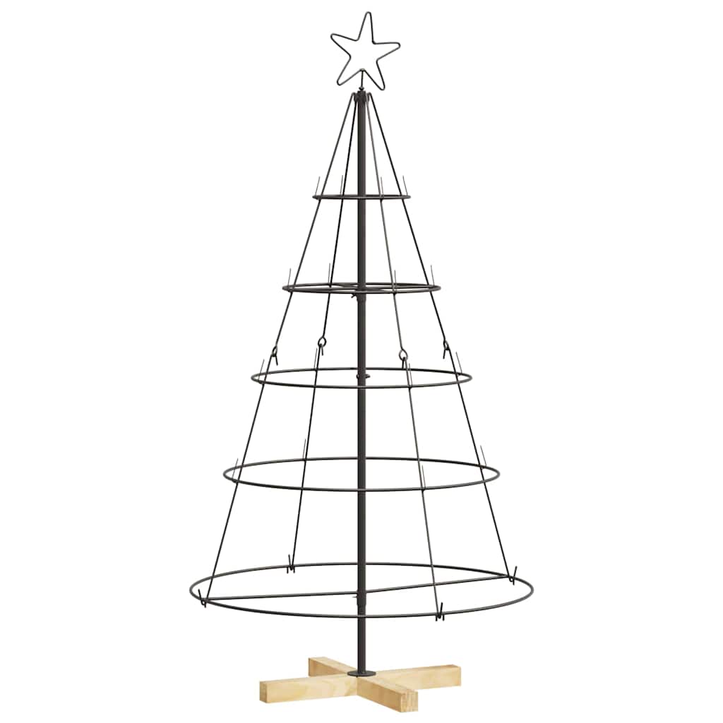 Božićno drvo u obliku čunja s stalakom Crna 126 cm Čelik