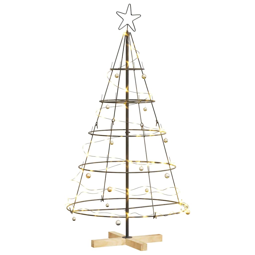Božićno drvo u obliku čunja s stalakom Crna 126 cm Čelik