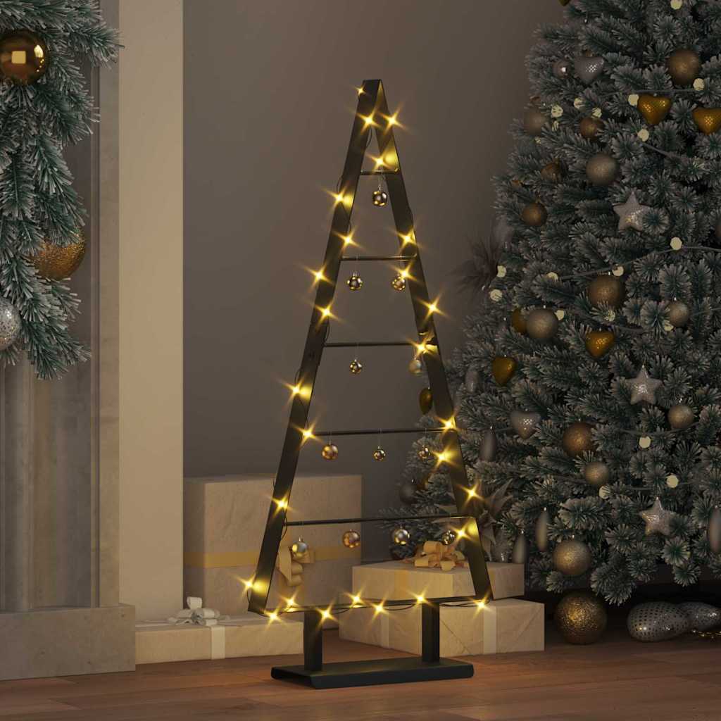 Metalna božićna jelka s stalakom Crna 90 cm Čelik