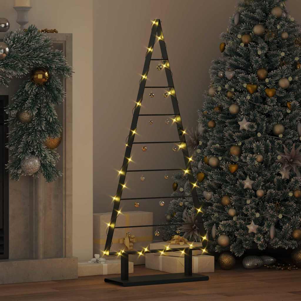 Metalna božićna jelka s stalakom Crna 125,5 cm Čelik