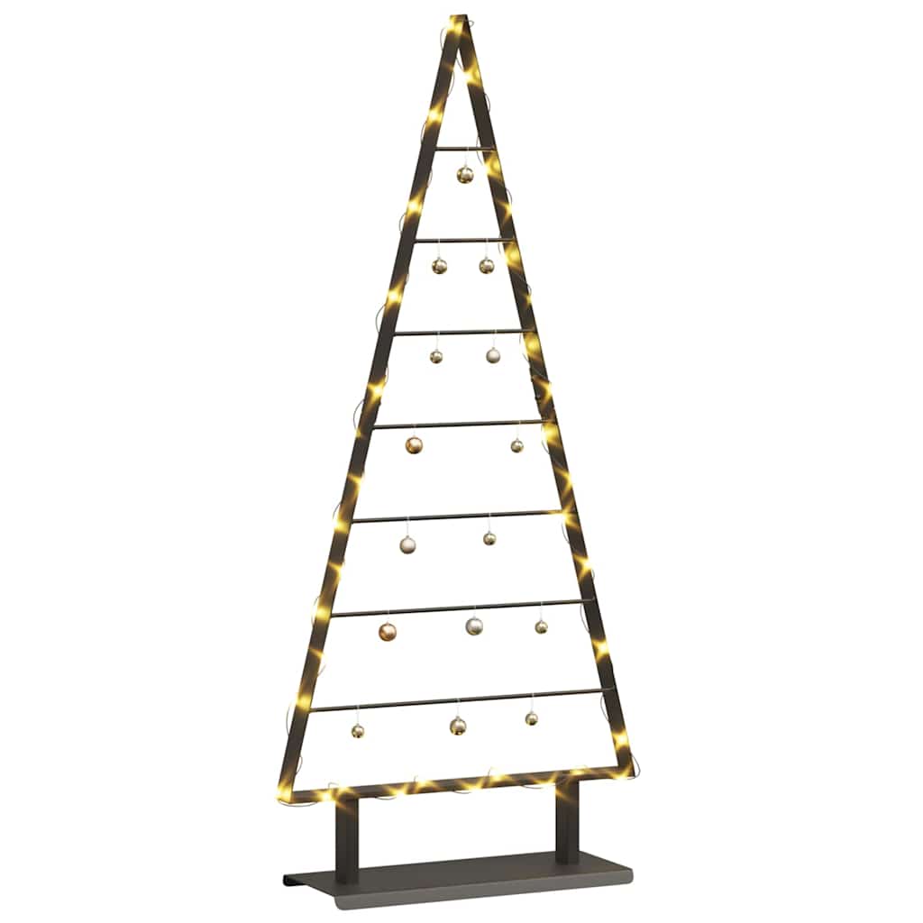 Metalna božićna jelka s stalakom Crna 125,5 cm Čelik