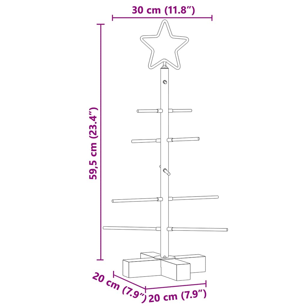 Metalna božićna jelka Crna 59,5 cm Čelik s praškastim premazom