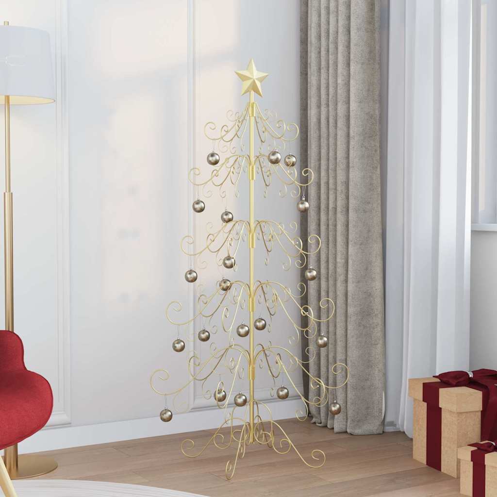 Metalna božićna jelka Zlatno 150 cm Čelik s prahom