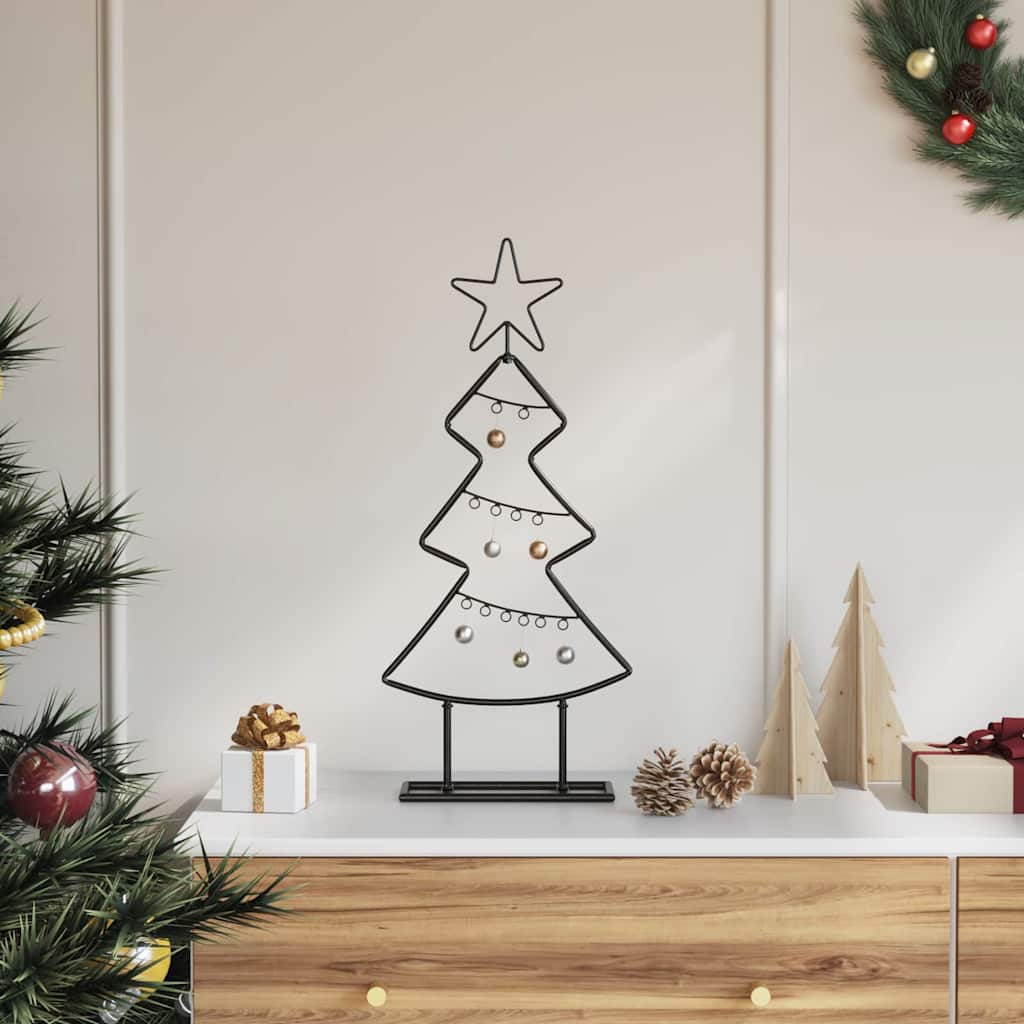 Metalna božićna jelka s stalakom Crna 60 cm Čelik