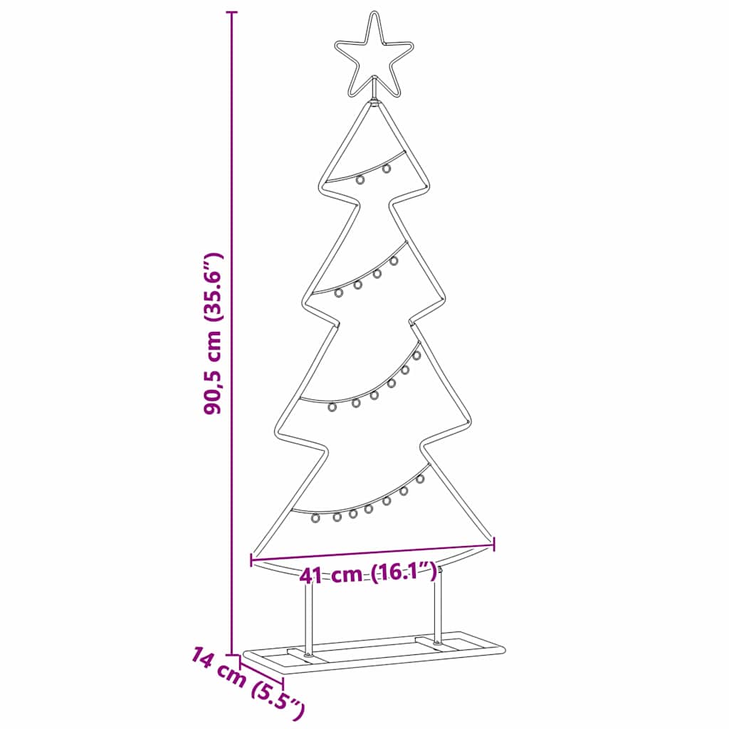 Metalna božićna jelka s stalakom Crna 90,5 cm Čelik