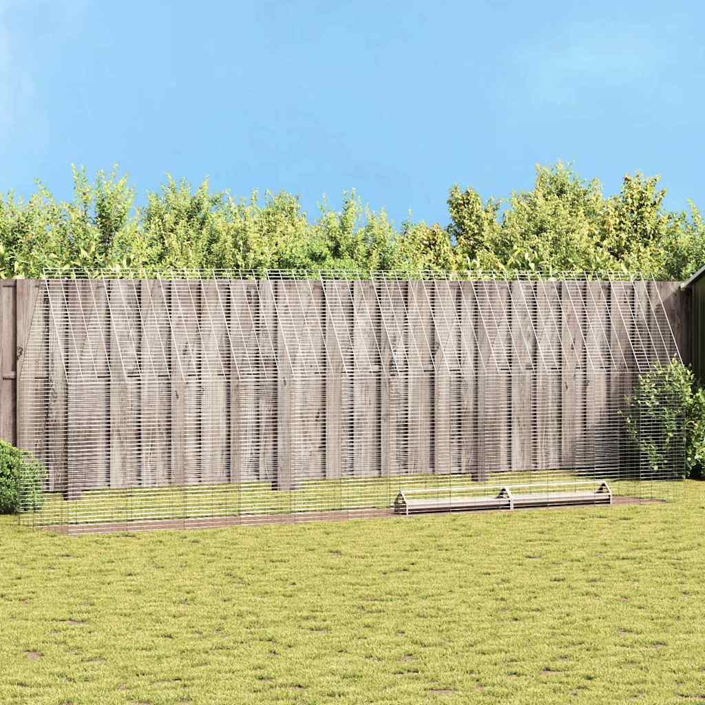 Kavez za piliće 2 pcs Srebrno 600 x 100 x 210 cm Cinkani čelik