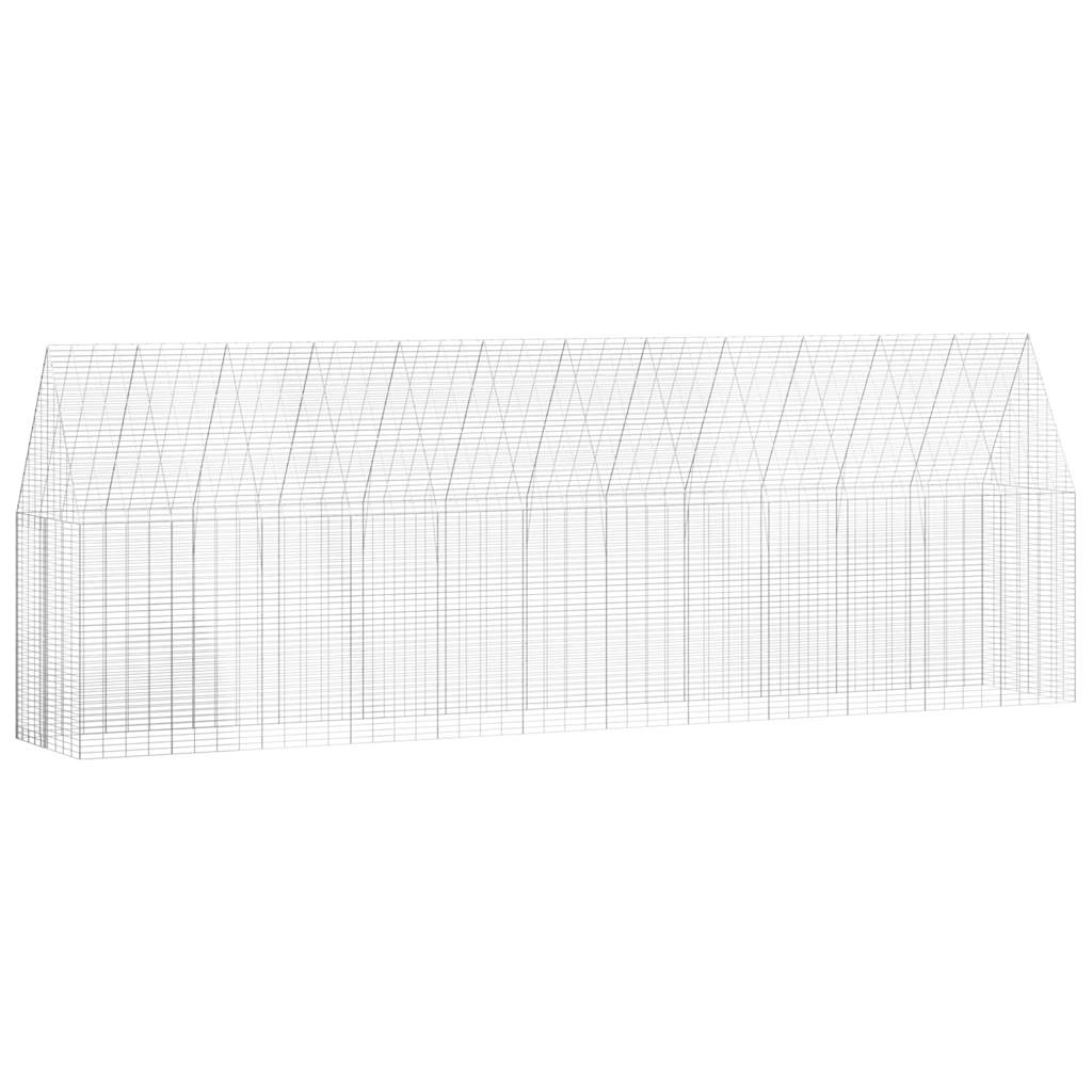 Kavez za piliće 2 pcs Srebrno 600 x 100 x 210 cm Cinkani čelik
