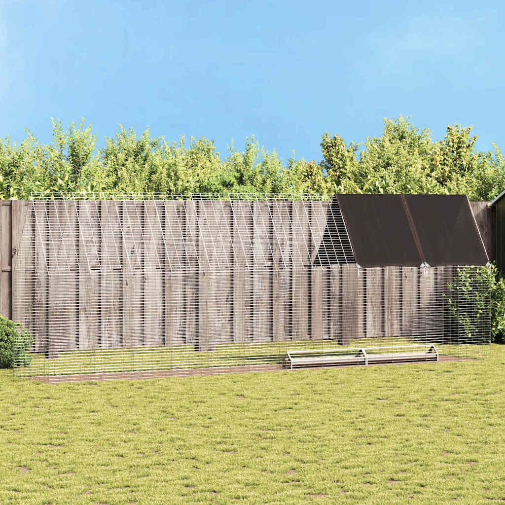 Kavez za piliće 2 pcs Srebrno 600 x 100 x 210 cm Cinkani čelik