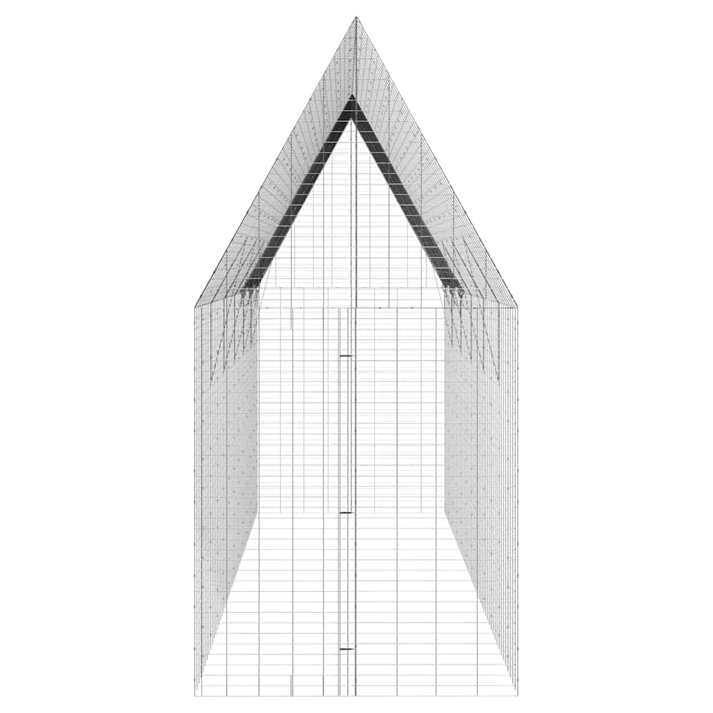 Kavez za piliće 2 pcs Srebrno 600 x 100 x 210 cm Cinkani čelik