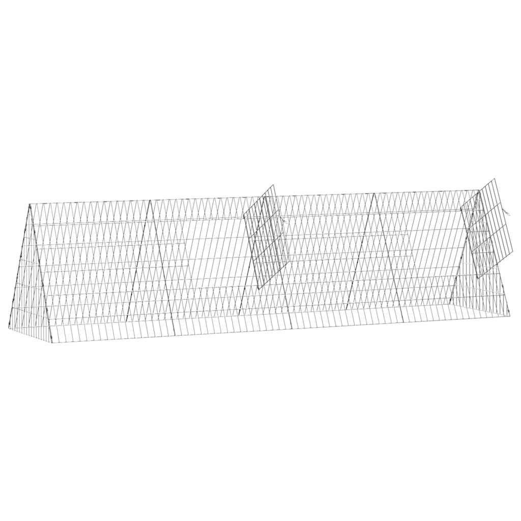 Kavez za piliće Srebrno 215 x 55 x 55 cm Cinkani čelik