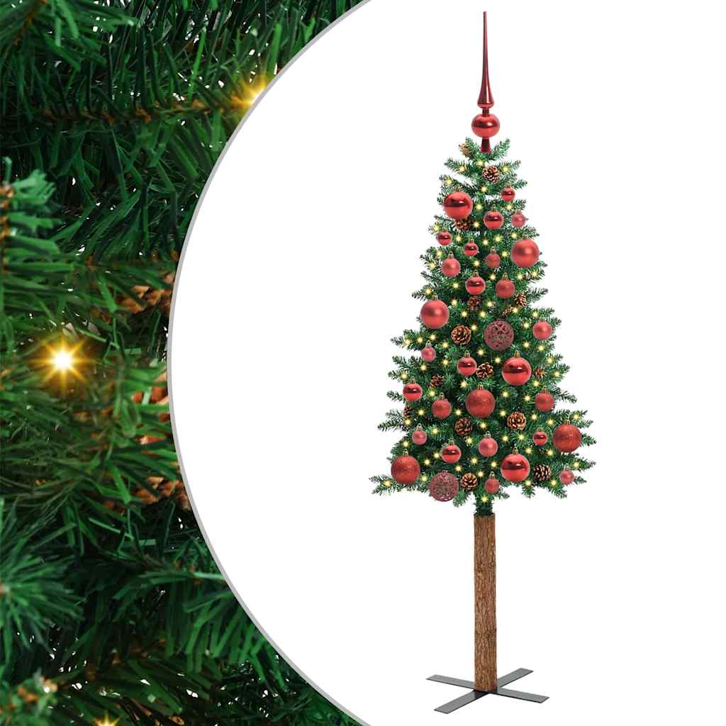 Mršavo božićno drvce Zelena 150 cm PVC i čvrsto drvo bora