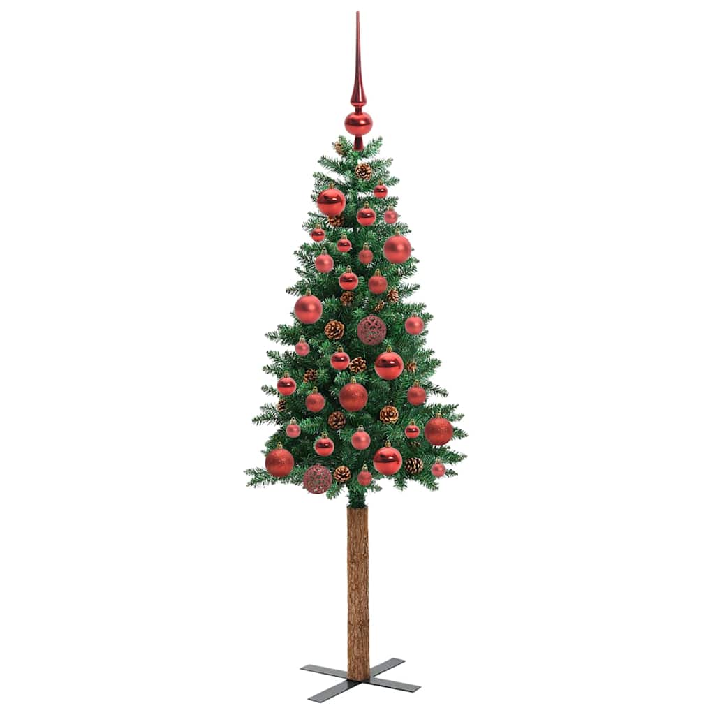 Mršavo božićno drvce Zelena 150 cm PVC i čvrsto drvo bora