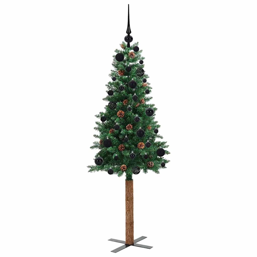 Mršavo božićno drvce Zelena 150 cm PVC i čvrsto drvo bora