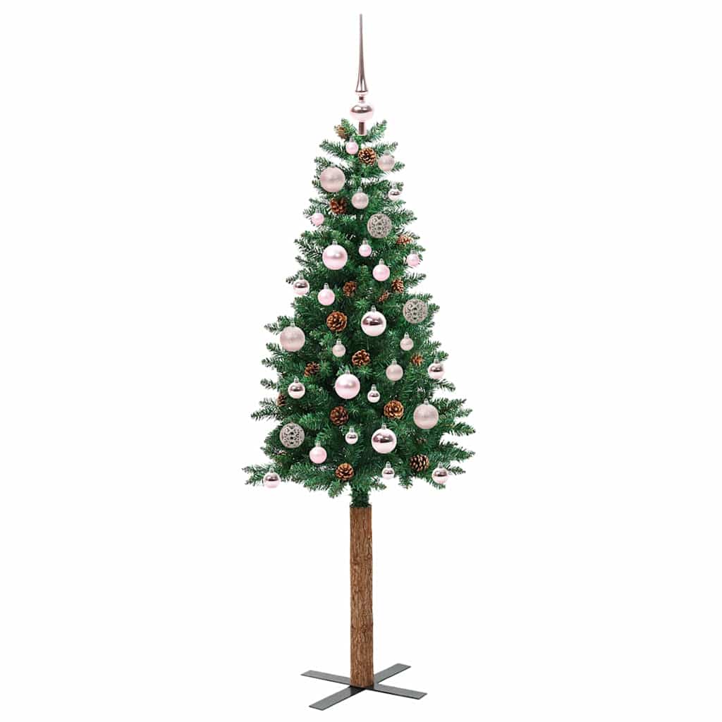 Mršavo božićno drvce Zelena 150 cm PVC i čvrsto drvo bora