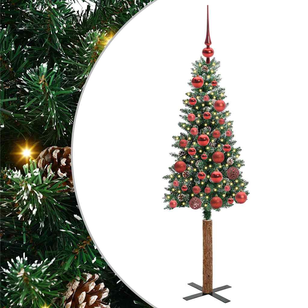 Mršavo božićno drvce Zelena 150 cm PVC i čvrsto drvo bora