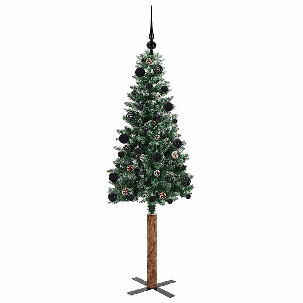 Mršavo božićno drvce Zelena 150 cm PVC i čvrsto drvo bora
