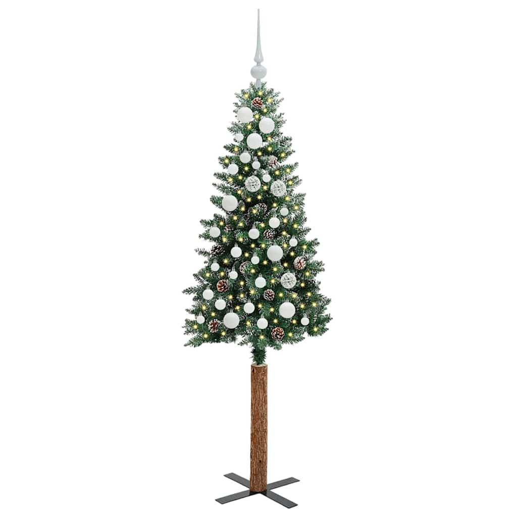 Mršavo božićno drvce Zelena 150 cm PVC i čvrsto drvo bora