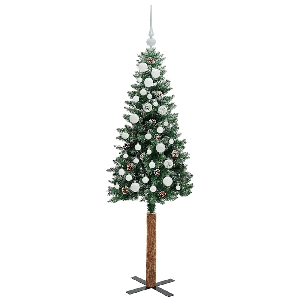 Mršavo božićno drvce Zelena 150 cm PVC i čvrsto drvo bora