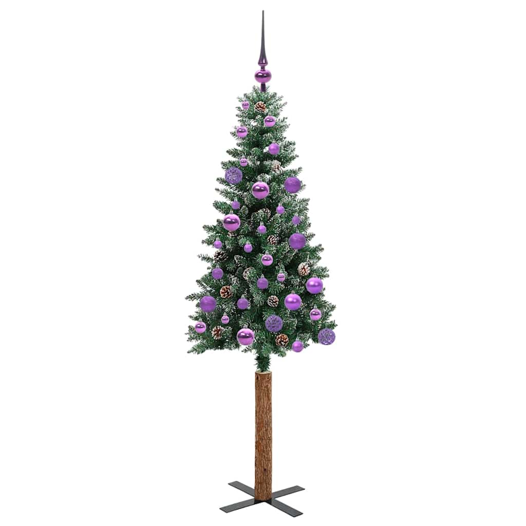 Mršavo božićno drvce Zelena 150 cm PVC i čvrsto drvo bora