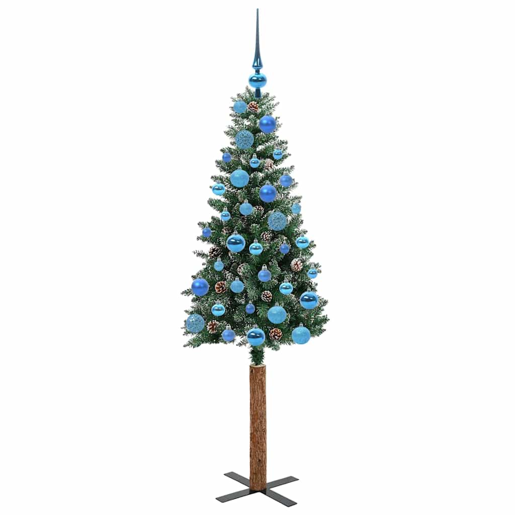 Mršavo božićno drvce Zelena 150 cm PVC i čvrsto drvo bora