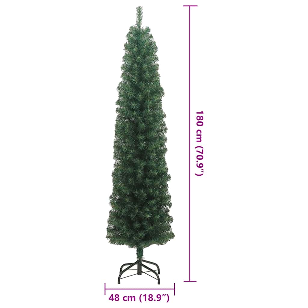 Umjetno božićno drvce Zelena 180 cm PVC i čelik i plastika
