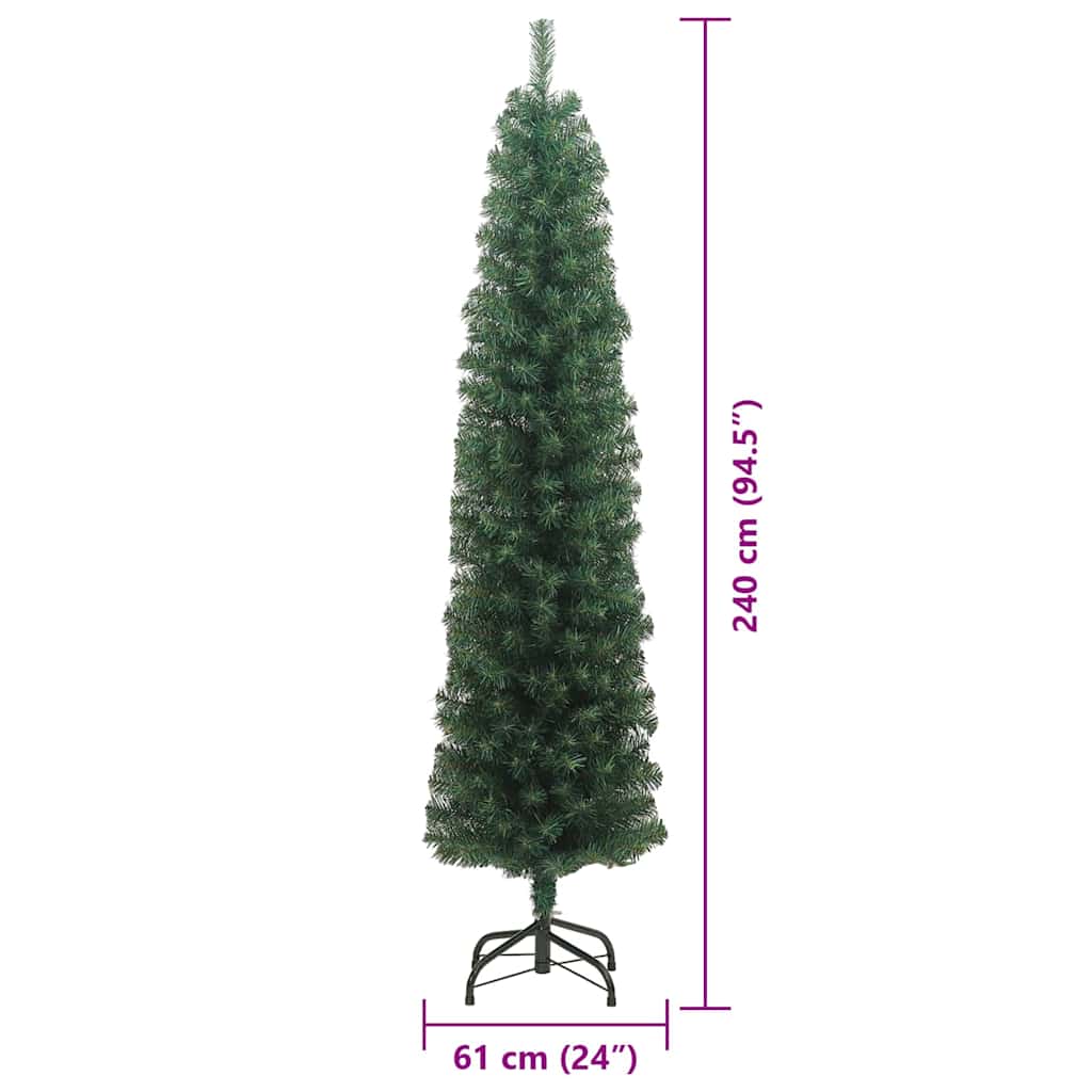 Umjetno božićno drvce Zelena 240 cm PVC i čelik i plastika