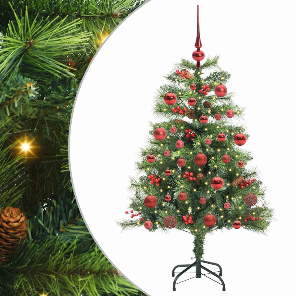 Umjetno božićno drvce S LED lampica Zelena 150 cm PVC i metal