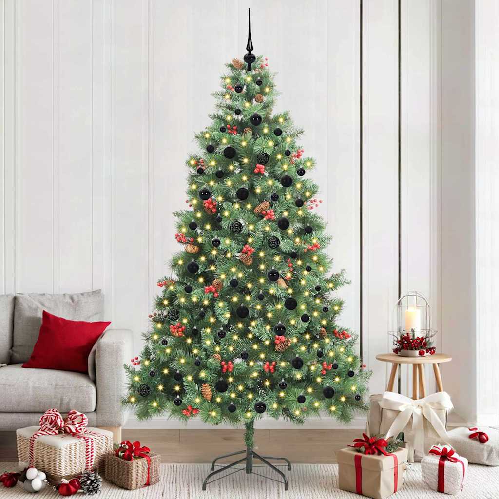 Umjetno božićno drvce S LED lampica Zelena 240 cm PVC i metal