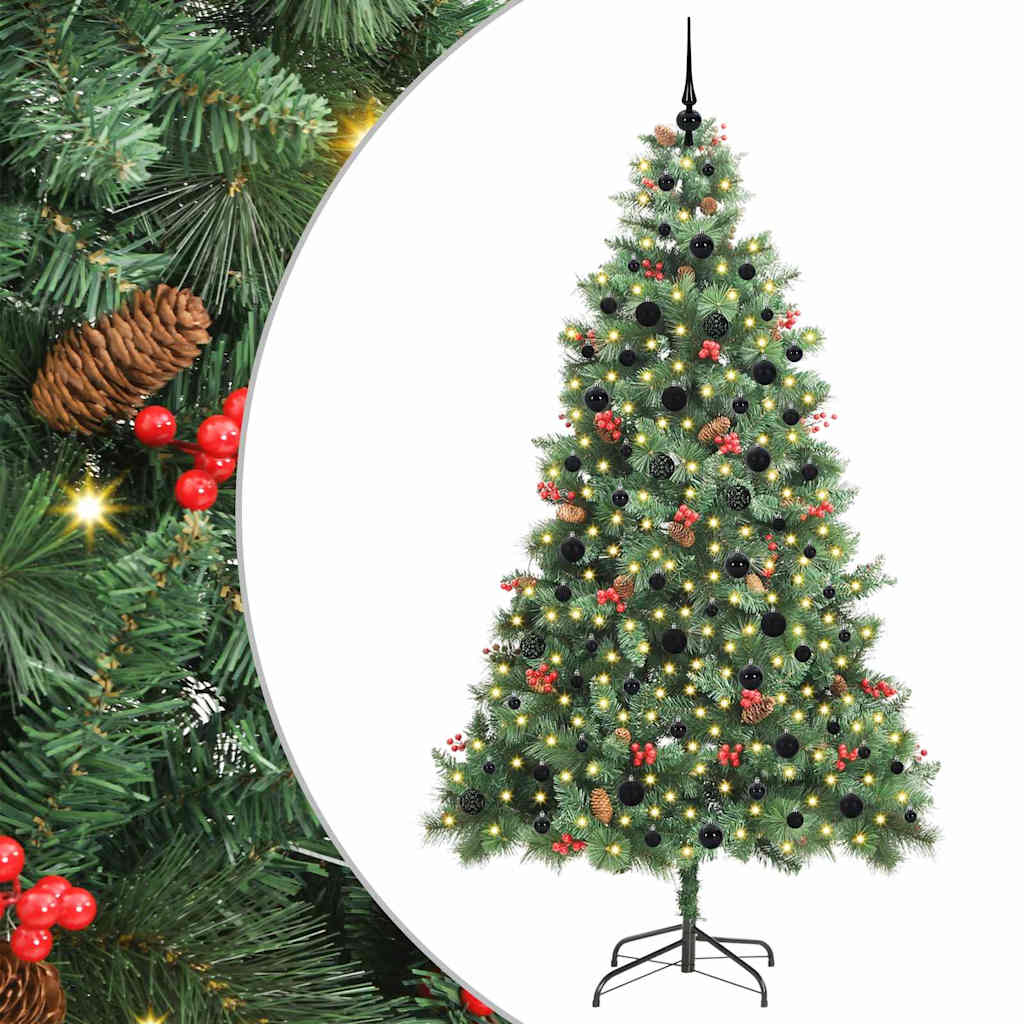 Umjetno božićno drvce S LED lampica Zelena 240 cm PVC i metal