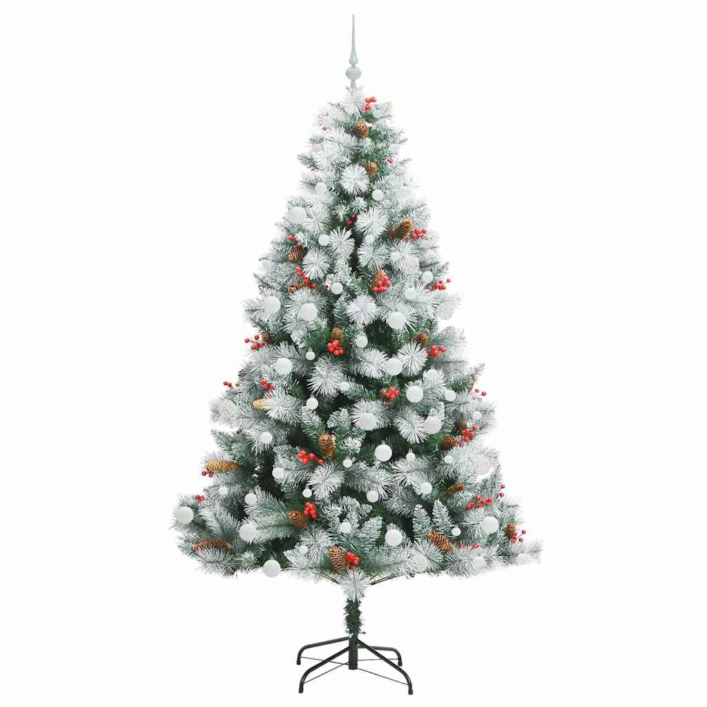 Umjetno božićno drvce S LED lampica Zelena i bijela 210 cm