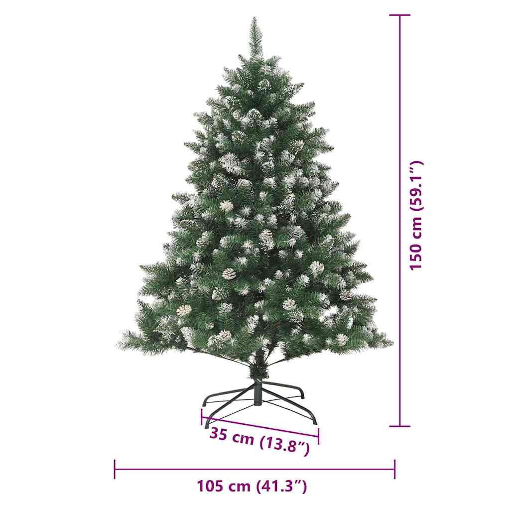 Umjetno božićno drvce Zelena 150 cm PVC, Plastika i Čelik
