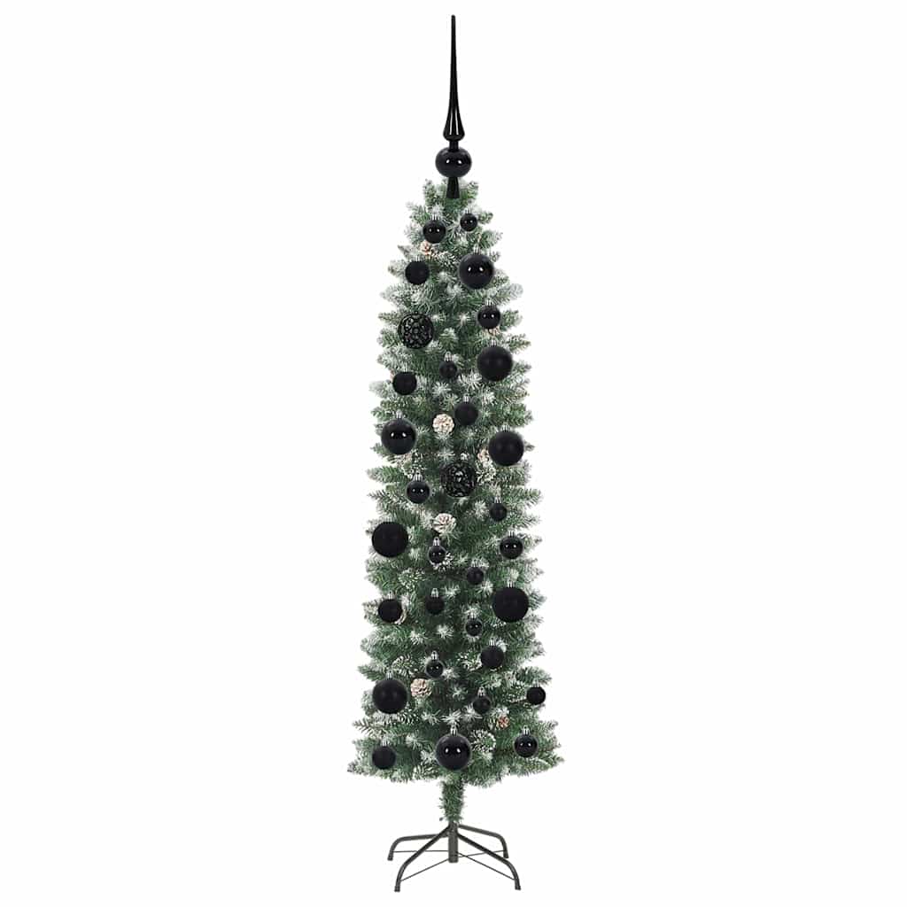 Umjetno vitko božićno drvce Zelena i bijela 120 cm