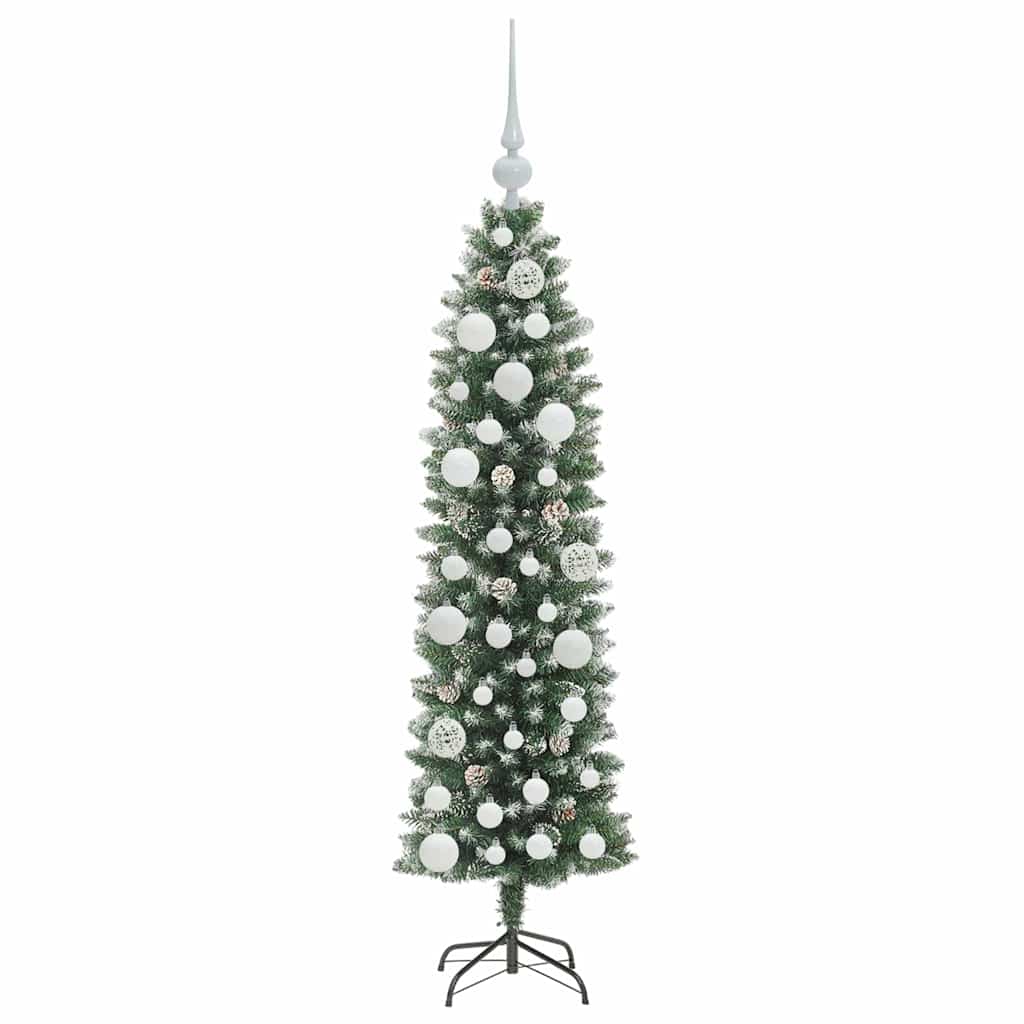 Umjetno vitko božićno drvce Zelena i bijela 120 cm