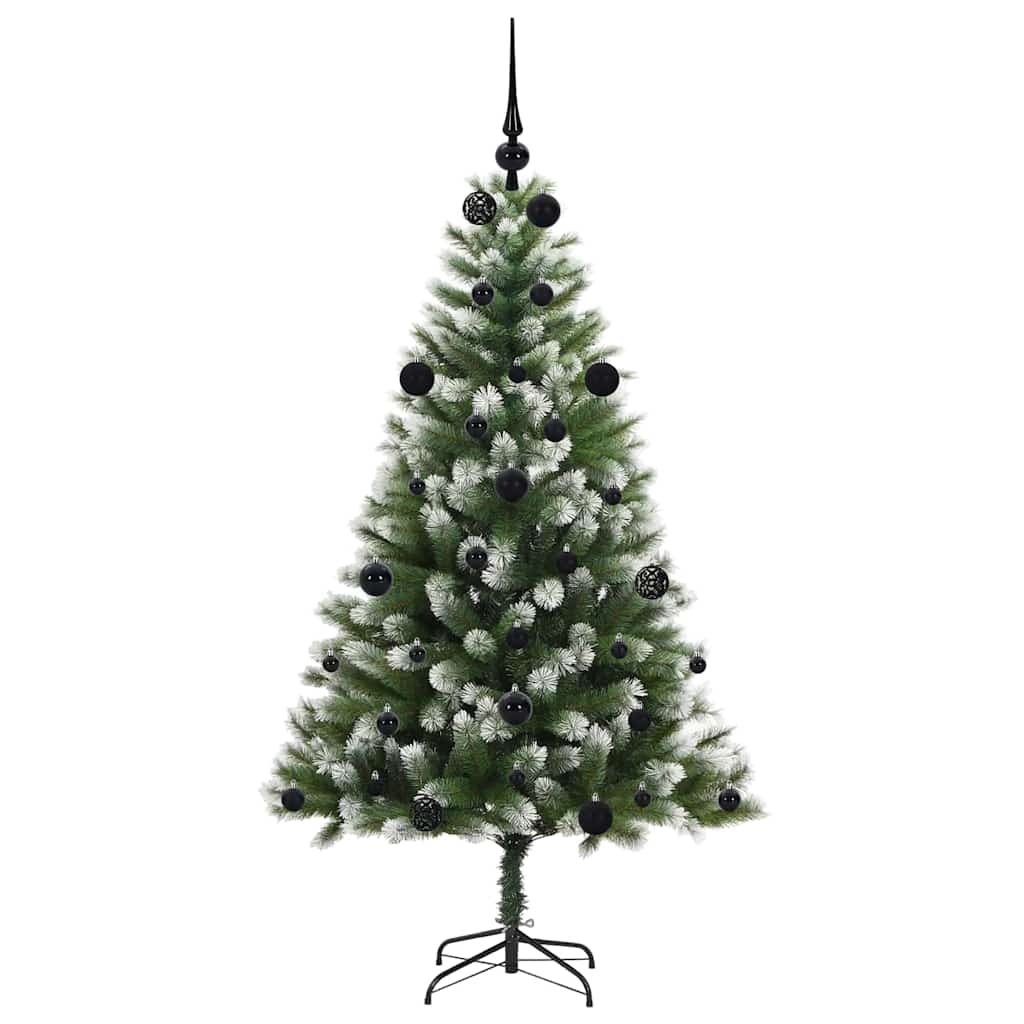 Umjetna jelka s pantenom i pahuljicama Zelena i bijela 150 cm