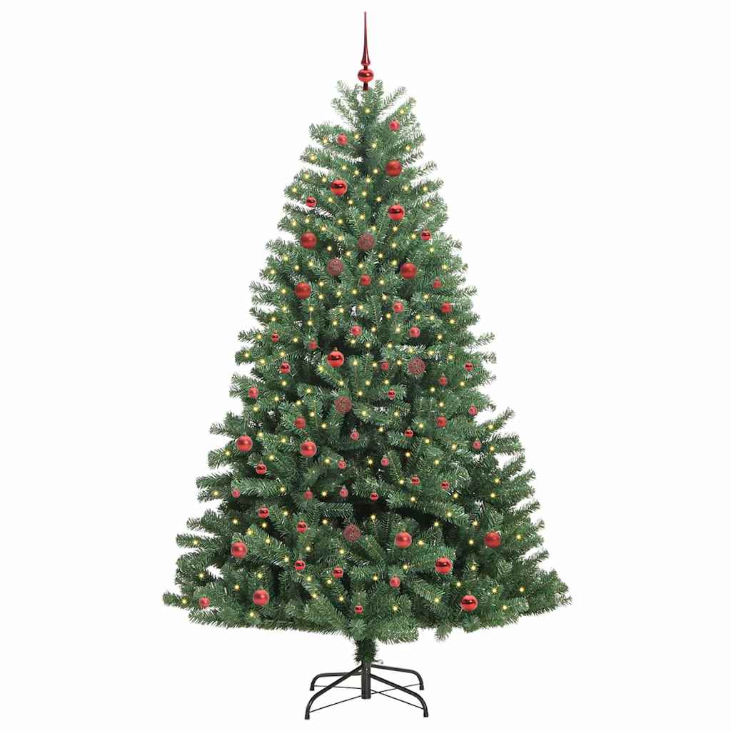 Umjetno božićno drvce s nogom Zelena 210 cm PVC i metal
