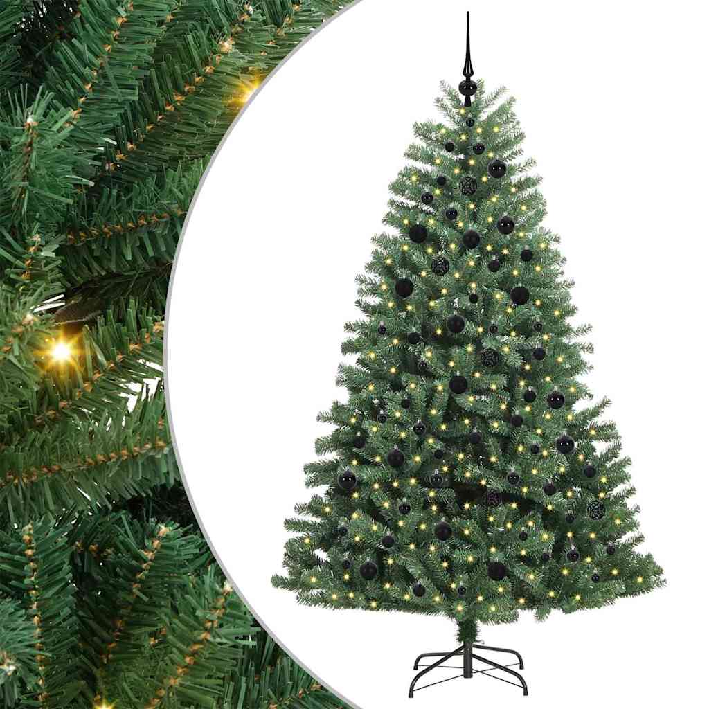 Umjetno božićno drvce s nogom Zelena 210 cm PVC i metal