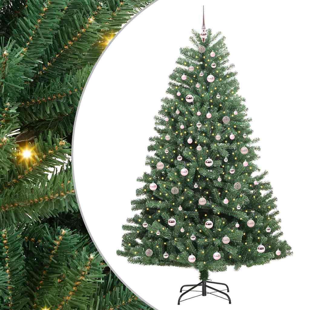 Umjetno božićno drvce s nogom Zelena 210 cm PVC i metal